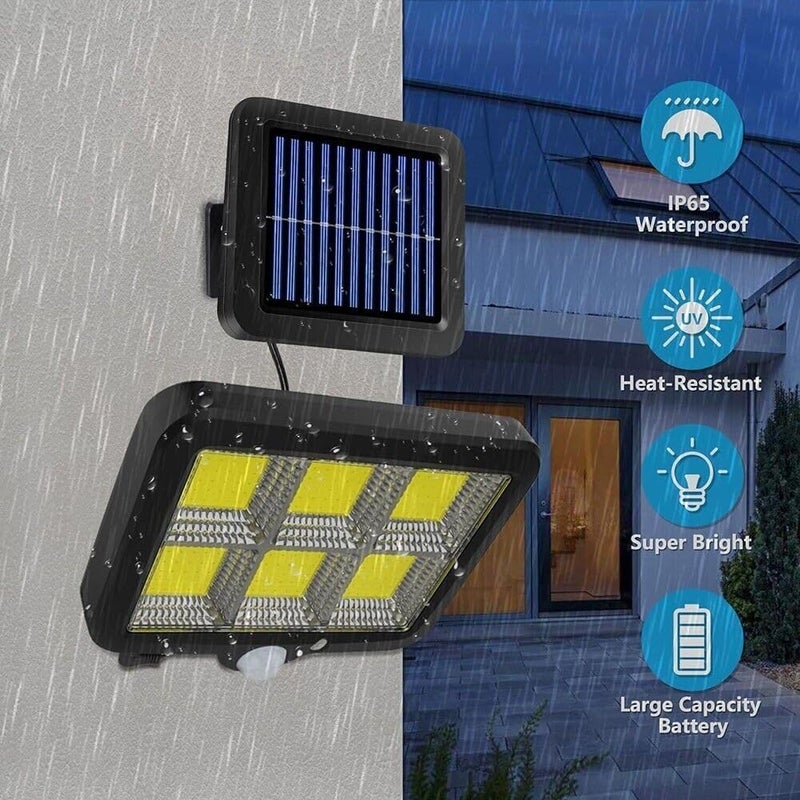 LeafLoom Solar Wall Lights COB Motion Sensor Outdoor Security Lights 3 Lighting Modes Dimmable Solar Powered Waterproof Lamp with 165ft Cable for Outside Garden Garage Shed Walkway Use - Image 3