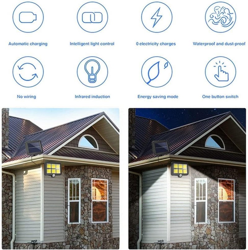 LeafLoom Solar Wall Lights COB Motion Sensor Outdoor Security Lights 3 Lighting Modes Dimmable Solar Powered Waterproof Lamp with 165ft Cable for Outside Garden Garage Shed Walkway Use - Image 5