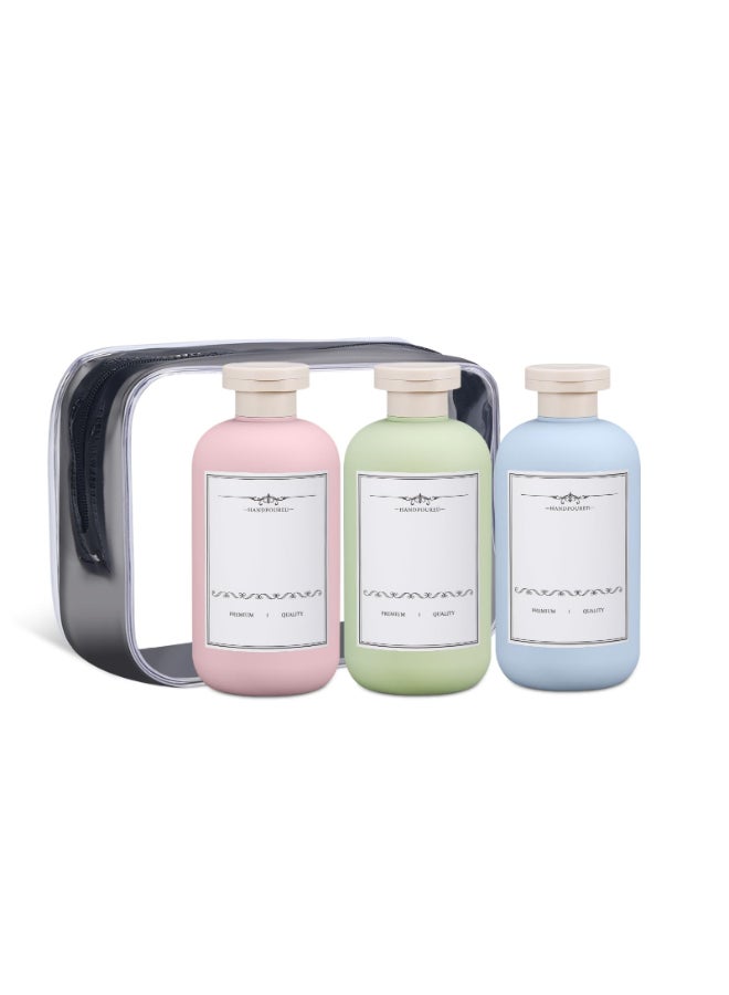 ASEVAT 67 oz Plastic Leak Proof Travel Bottles for Toiletries Plastic Travel Size Containers Shampoo and Conditioner Bottles Refillable Squeeze Bottle for Lotion Body Wash 3Pcs - Image 2