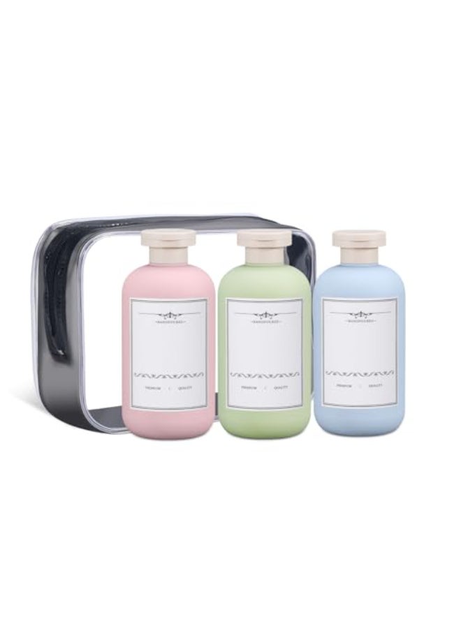 ASEVAT 67 oz Plastic Leak Proof Travel Bottles for Toiletries Plastic Travel Size Containers Shampoo and Conditioner Bottles Refillable Squeeze Bottle for Lotion Body Wash 3Pcs - Image 1