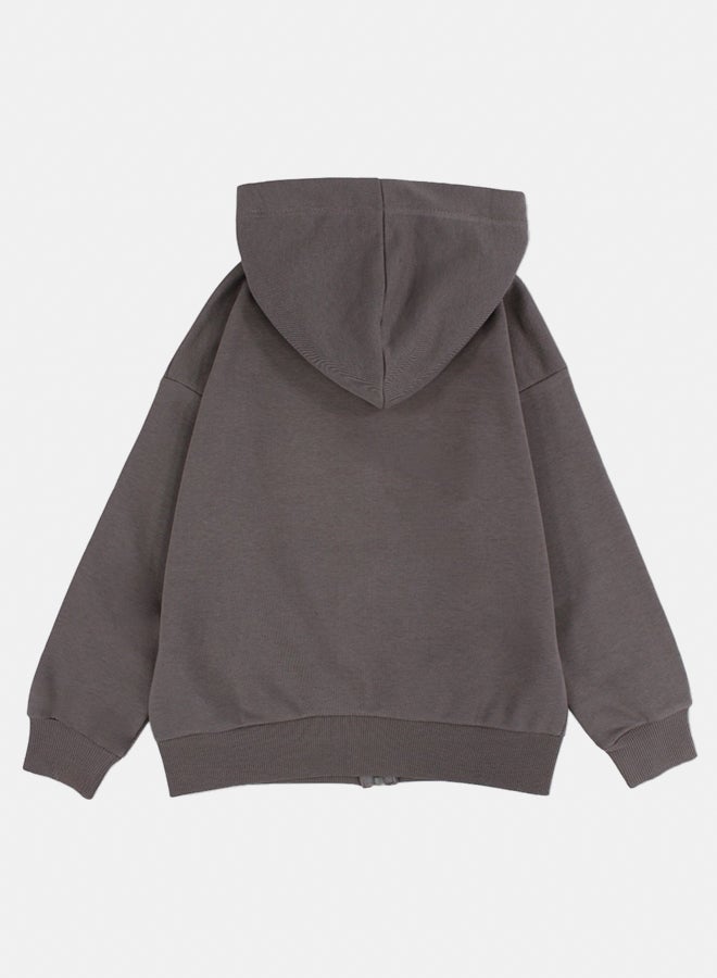 Pompelo Kids Unisex Cotton Hoodie –  Coffee - Image 2