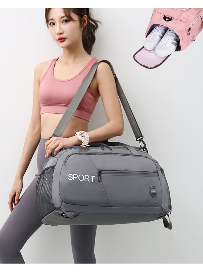Sports Gym Bag, Large Capacity Carry-on Luggage with Shoes Compartment, Bag Weekender Overnight Travel Bag Swimming & Yoga Duffle Bag - Image 1