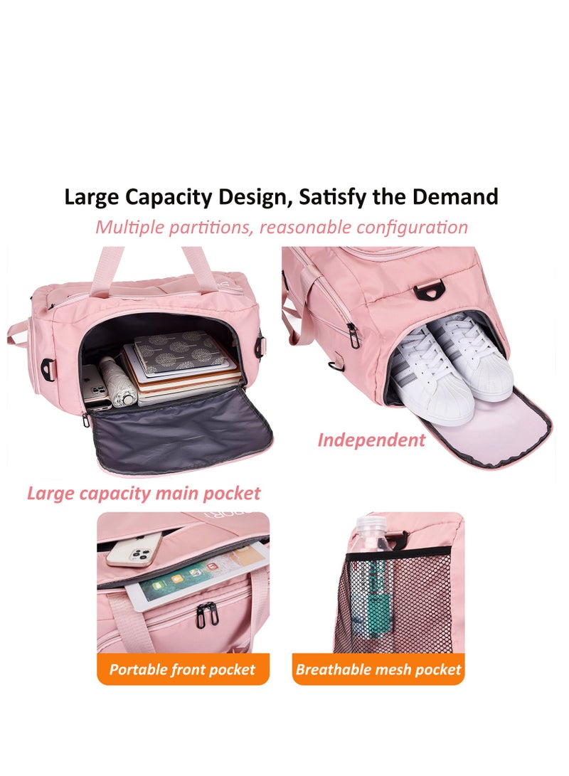 Sports Gym Bag, Large Capacity Carry-on Luggage with Shoes Compartment, Bag Weekender Overnight Travel Bag Swimming & Yoga Duffle Bag - Image 3
