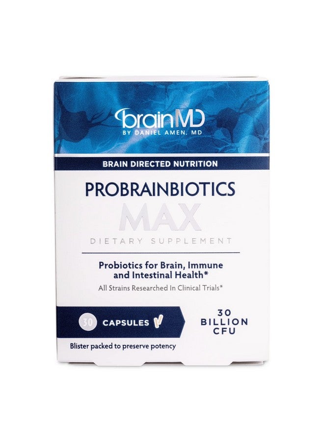 BRAINMD Dr Amen Brainmd Probrainbiotics Max 30 Capsules Probiotics For Brain Immune & Intestinal Health Gluten Free 30 Servings - Image 1