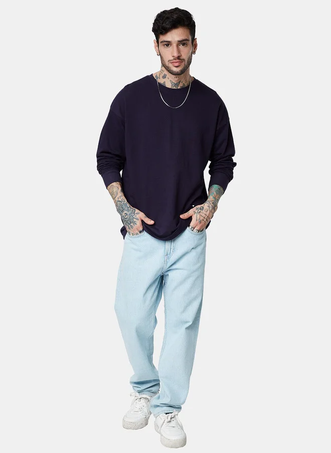 The Souled Store  The Souled Store Men Oversized Fit Solid Berry T-Shirt  | Best Price UAE