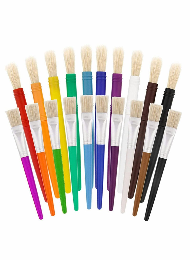 20 Pcs Children's Paint Brushes Easy to Clean and Grasp No Hair Removal  - Image 1