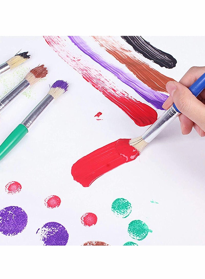 20 Pcs Children's Paint Brushes Easy to Clean and Grasp No Hair Removal  - Image 2