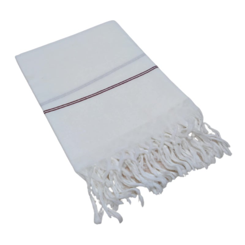 TRUEVELLI 100% Cotton Bath Towel 450 GSM (Size:Length:59 Inch X 150 CM,Width:29 Inch X 74 CM) (Pack of 1 Piece) Colour: White - Image 5