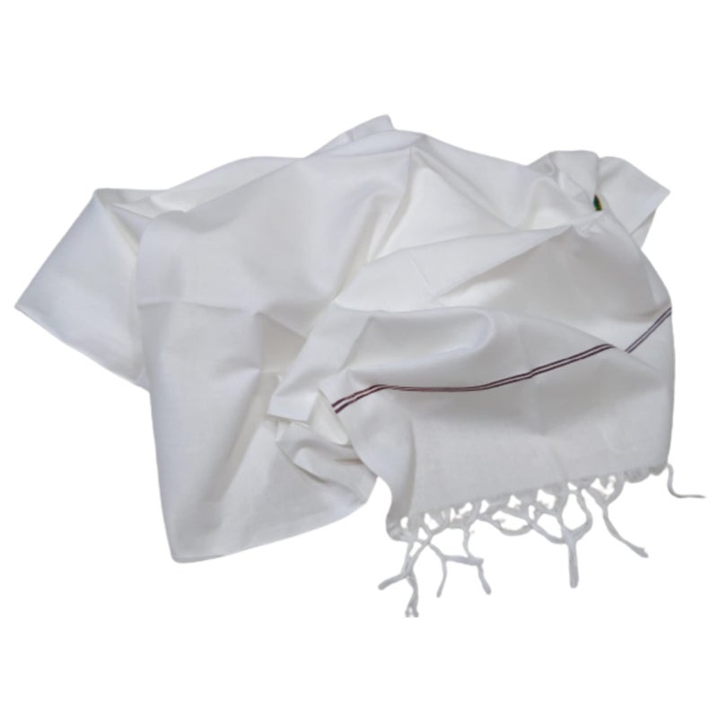 TRUEVELLI 100% Cotton Bath Towel 450 GSM (Size:Length:59 Inch X 150 CM,Width:29 Inch X 74 CM) (Pack of 1 Piece) Colour: White - Image 3