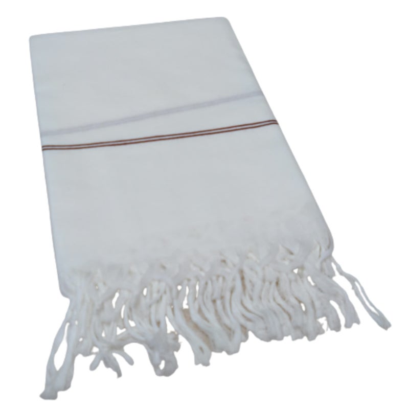 TRUEVELLI 100% Cotton Bath Towel 450 GSM (Size:Length:59 Inch X 150 CM,Width:29 Inch X 74 CM) (Pack of 1 Piece) Colour: White - Image 1