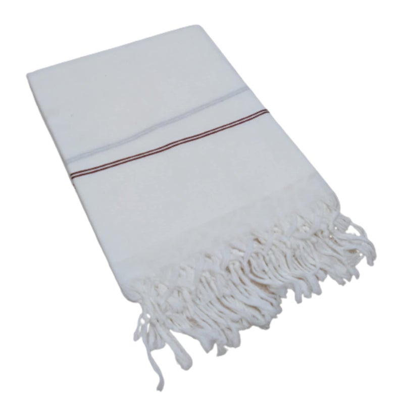 TRUEVELLI 100% Cotton Bath Towel 450 GSM (Size:Length:59 Inch X 150 CM,Width:29 Inch X 74 CM) (Pack of 1 Piece) Colour: White - Image 2