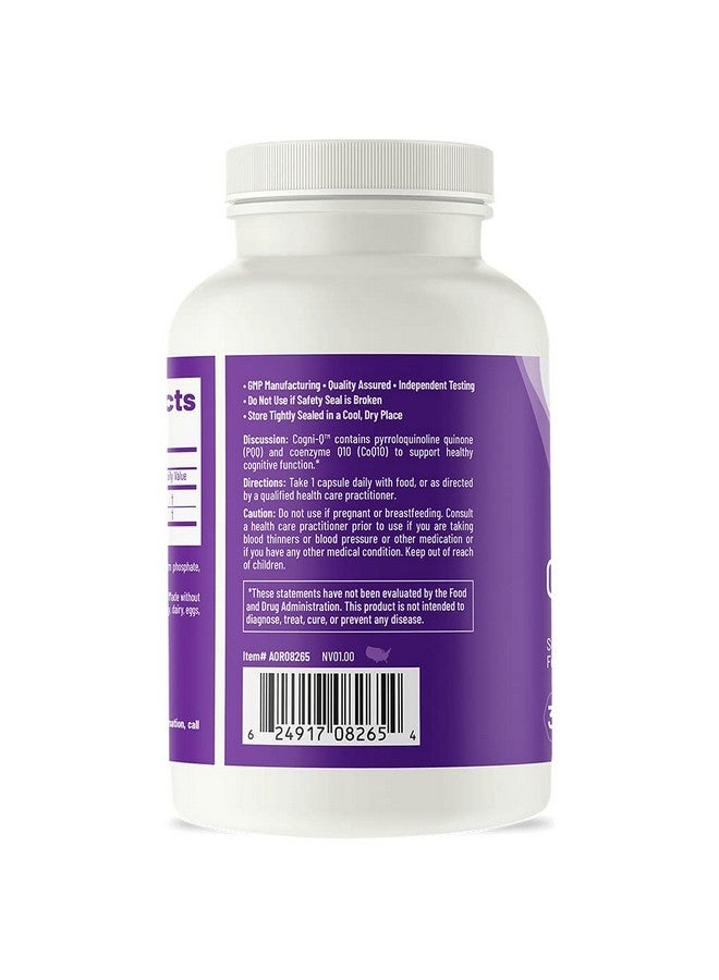 AOR, Cogni-Q, Antioxidant Support for Brain and Mitochondrial Health, Energy, and Healthy Aging with PQQ and CoQ10, Vegan, Non-GMO, 30 Capsules - Image 2