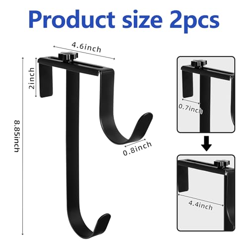 PURPLE STAR 1N خطاف مزدوج لحاجز المسبح 1N 2 قطعة من PURPLE STAR لمعدات المسبح، خطاف قابل للتعديل لمجموعة أعمدة المسبح، خطافات مقاومة للصدأ لملحقات المسبح السوداء لحاجز المسبح وحائط المصفاة - Image 2