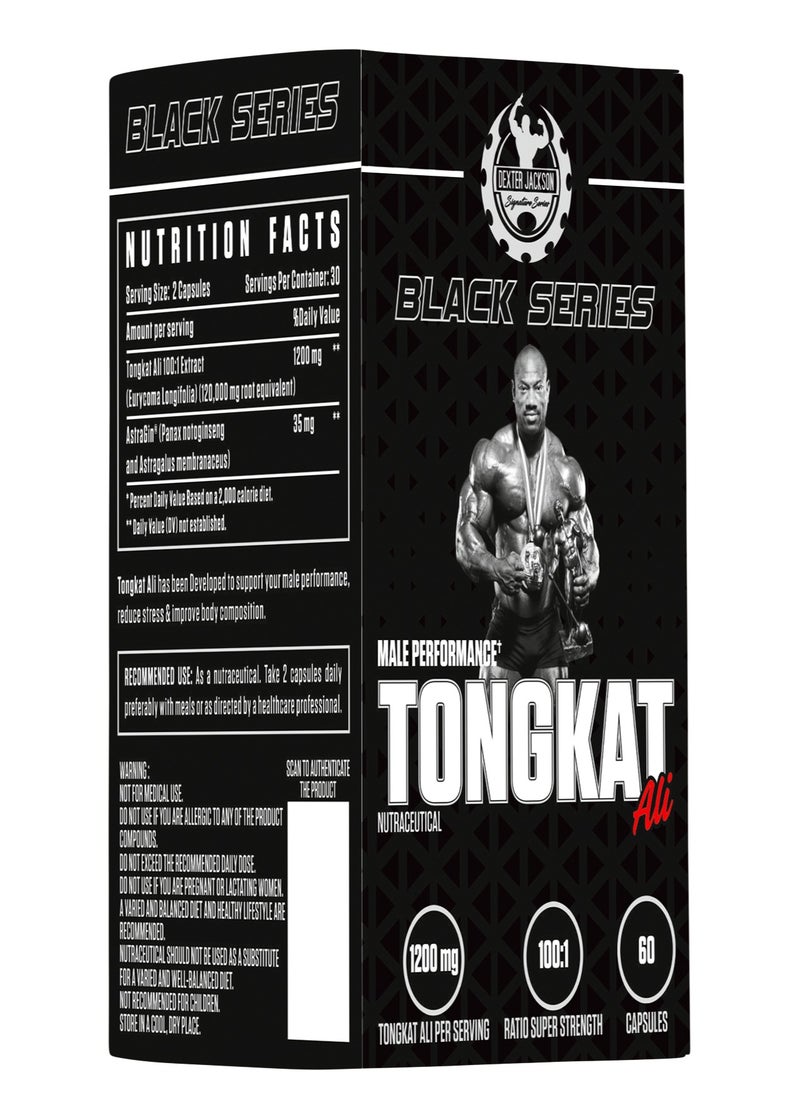 DEXTER JACKSON Black Series Male Performance Tongkat Ali 1200mg - Advanced Supplement for Strength, Stamina, and Vitality (60 Capsules)  - Image 4
