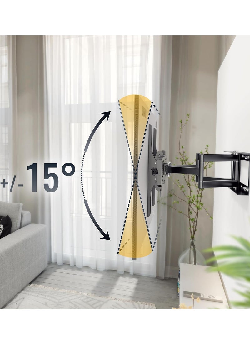 ELTRAZONE TV Bracket Tilt Swivel approx 32-65 Inch for LED LCD OLED Curved and Flatscreens R28 Wall Mount Universal for VESA 200x200-400x400 - Image 4