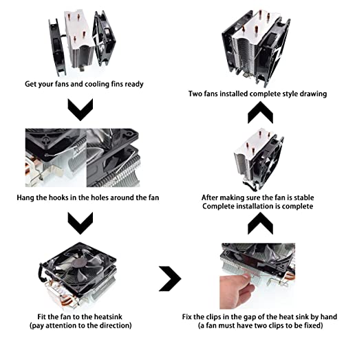 DGHAOP 4pcs Computer Mainboard CPU Radiator Fan Fixing Clip Computer Cooling Accessories, 12CM Wire Buckle Lower Hook Type - Image 4