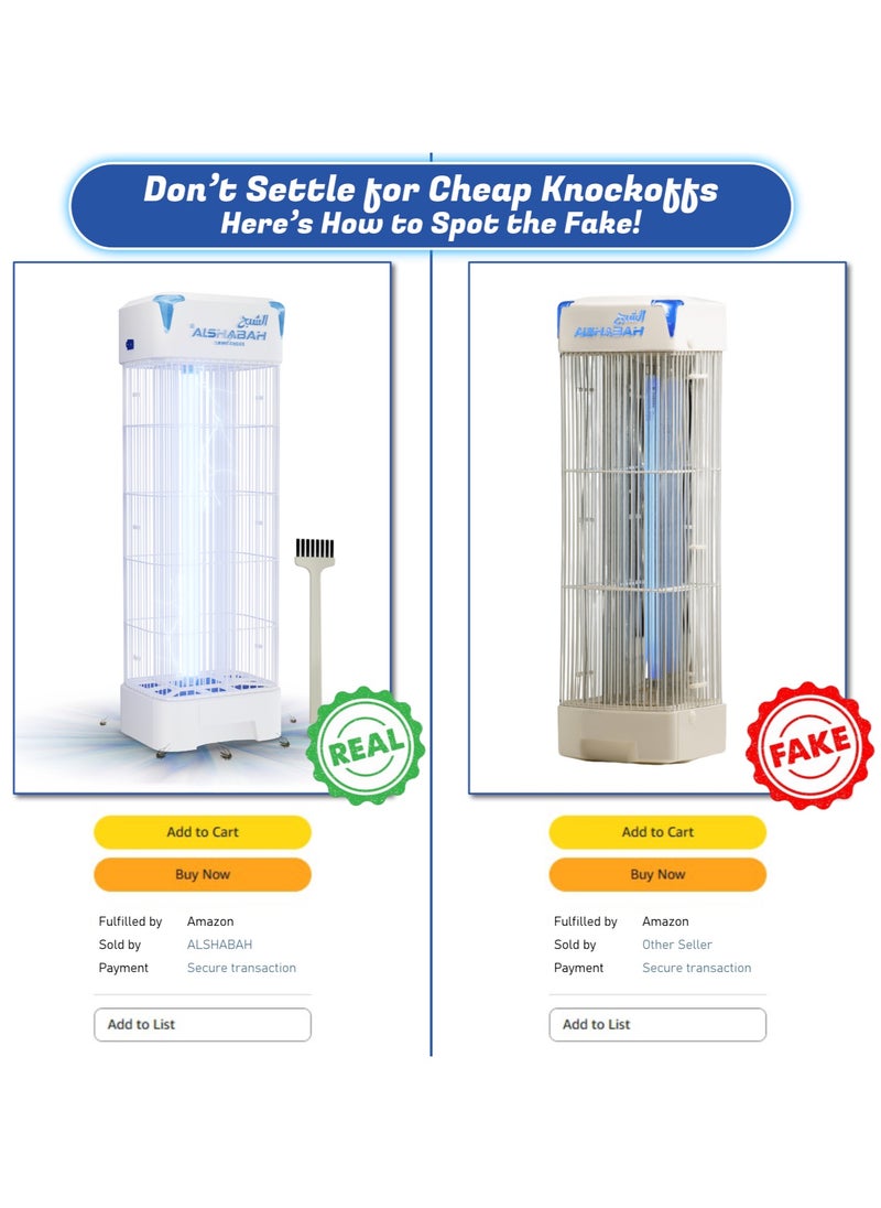 Alshabah - ALSHABAH Pro model 6700, Original Mosquito Killer, very strong shock, Mosquito Lamp with 22~25W UV Light and Cleaning Brush, High Powered Insect Killer for Indoor, Kitchen, Patio, Backyard (White Pro) - Image 1