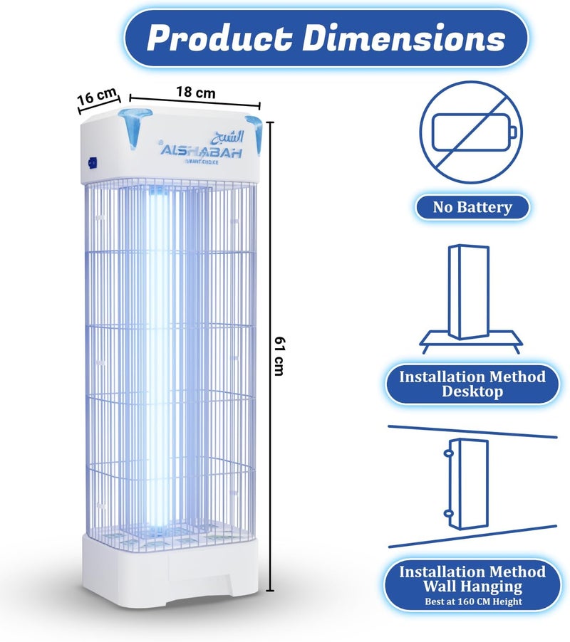 Alshabah Original Mosquito Killer, 3800V Smart Killer Mosquito Lamp with 15W UV Light, High Powered Insect Killer for Indoor, Kitchen, Patio, Backyard - Image 2