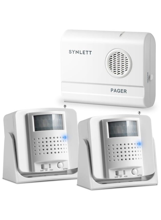 SYNLETT Bed Alarm with 2 Wireless Motion Sensors, Indoor Fall Prevention Alarm for Elderly, Dementia Monitoring, Elderly Patient, Bell - Image 1