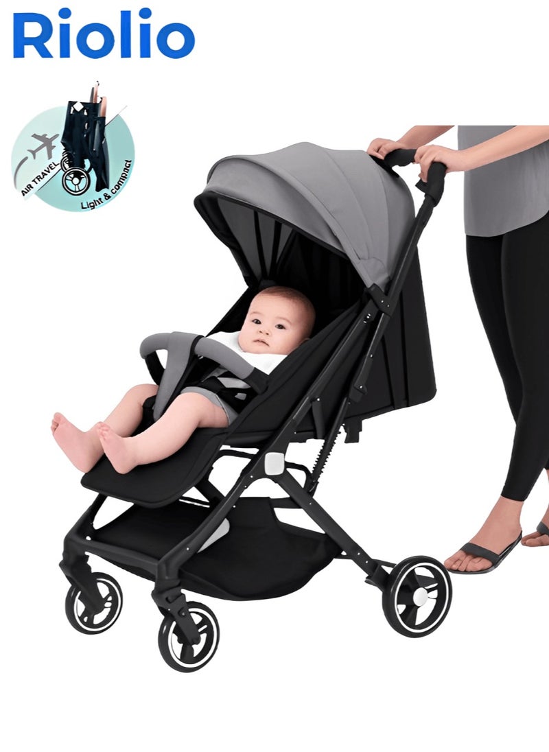 Lightweight Stroller,Foldable Baby Stroller, 0-3 Year Old Baby Travel Stroller With Storage Basket, Four-Wheel Suspension, One Click Folding, Can Sit Or Lie Down, 5-Point Seat Belt, Grey - pzsku/Z52E8D08BA47ACFC44AD4Z/45/_/1732775218/ef6e1e8d-aa55-4350-b2c6-c0e1694d3487