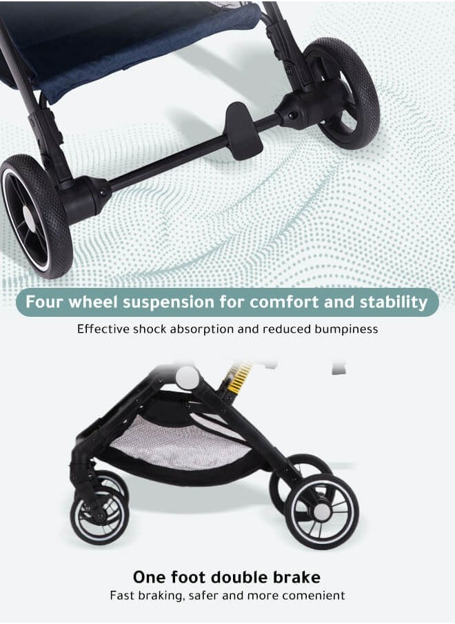 Lightweight Stroller,Foldable Baby Stroller, 0-3 Year Old Baby Travel Stroller With Storage Basket, Four-Wheel Suspension, One Click Folding, Can Sit Or Lie Down, 5-Point Seat Belt, Grey - pzsku/Z52E8D08BA47ACFC44AD4Z/45/_/1732775224/95e16c50-a1ef-4086-b9ff-df5722de2019