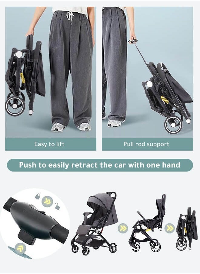 Lightweight Stroller,Foldable Baby Stroller, 0-3 Year Old Baby Travel Stroller With Storage Basket, Four-Wheel Suspension, One Click Folding, Can Sit Or Lie Down, 5-Point Seat Belt, Grey - pzsku/Z52E8D08BA47ACFC44AD4Z/45/_/1732776023/6c62671b-ac73-4ea3-9662-fe29cc6f2a79