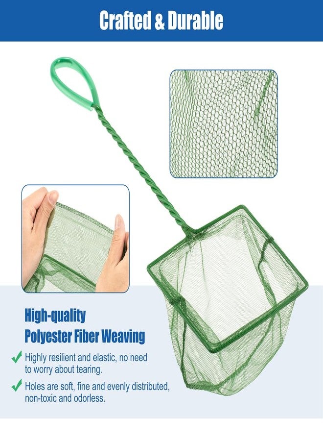 Novique Aquarium Fish Net Small Betta Fish Tank Cleaning Net Sludge Food Residue Wastes Skimmer with Soft Fine Mesh and Braided Matal Handle for Small Ponds and Pools(4 inch) - Image 4