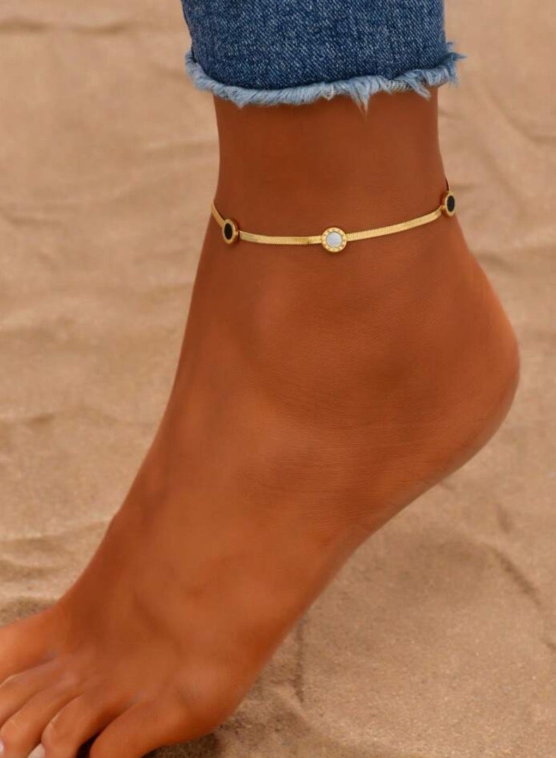 إيكوال خلخال نسائي انيق مصنوع من الاستانلس ستيل مطلي باللون الذهبي - Image 1