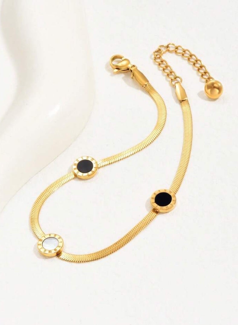 إيكوال خلخال نسائي انيق مصنوع من الاستانلس ستيل مطلي باللون الذهبي - Image 2