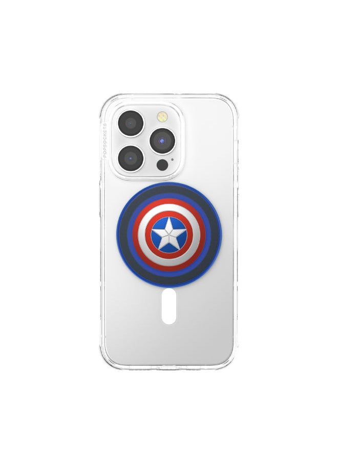 POPSOCKETS MagSafe PopGrip Licensed | Magnetic Phone Grip & Stand, Strong Magnet, for iPhone 15/14/13/12 & MagSafe Cases, Included Adapter Ring for non-MagSafe Phones & Cases - Captain America  - Image 2