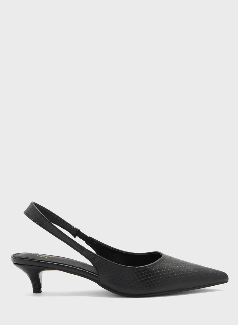 Ginger Snake Print Back Strap Pump