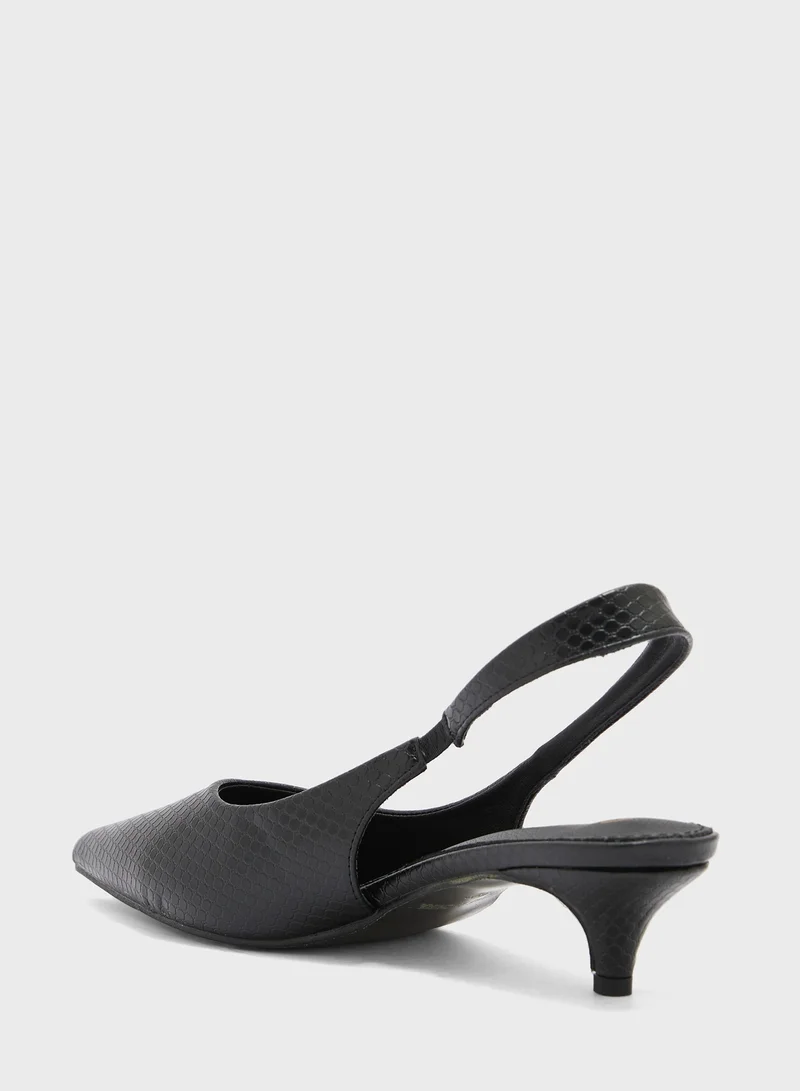 Ginger Snake Print Back Strap Pump