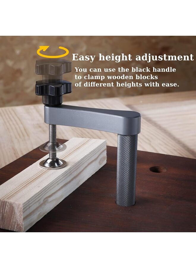 2pcs Bench Dog Clamp, Stable Holdfast Dog Hole Clamp,Adjustable Table Aluminum Table Clamps for Woodworking Tools (Material : 19MM) - Image 2