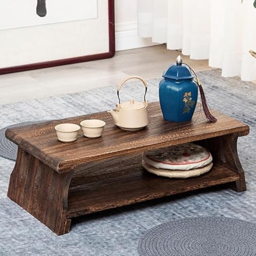 Crysellewoods Foldable Antique Coffee Table,Japanese Floor Tea Table,Laptop,Multifunctional Low Table,Suitable for Sitting On The Floor, LightweightSheesham Wood (Style 2, 50 * 30 * 20CM) - Image 1