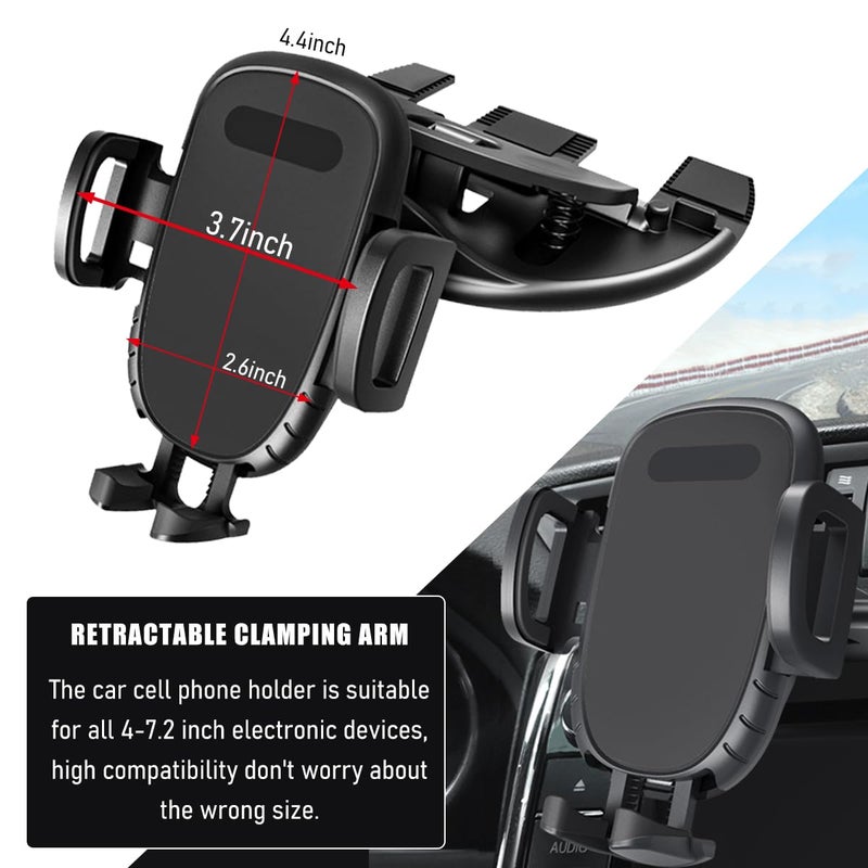 Gasedin Car Phone Holder for CD Slot, Magnetic or One Button Release Hands Free Car Phone Holder, Silicone Pad Protection and 360Â° Rotation Cell Phone Mount, Car Accessories - Image 2