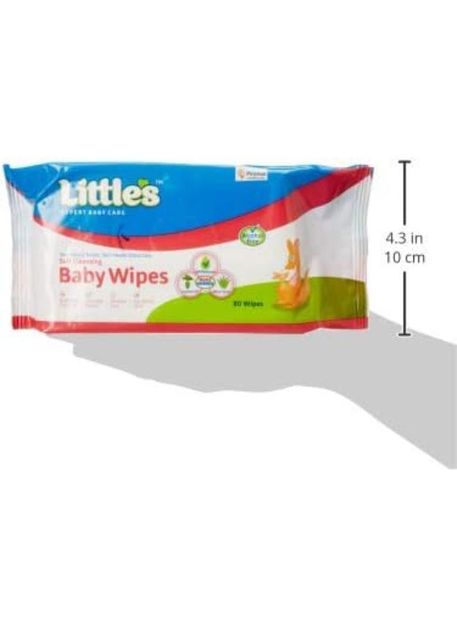 Little's - Little's Soft Cleansing Baby Wipes, 80 Wipes (Pack of 4) - Image 1