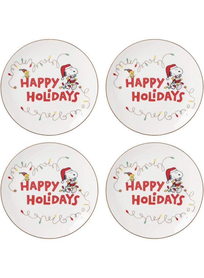 Lenox 896326 Snoopy Christmas 12Piece Dessert Set Holiday Dinnerware - Image 2