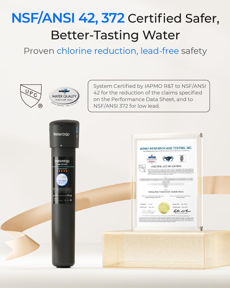 Waterdrop 17UA 3 Years Under Sink Water Filter, Under Sink Water Filtration System, Reduces PFAS, PFOA/PFOS, Lead, Chlorine, Under Sink Water Filter, NSF/ANSI 42 Certified, 24K Gallons - Image 5