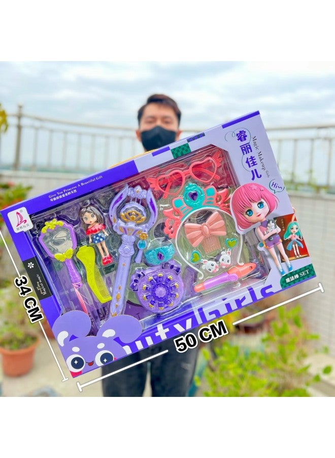 Children And Girls Toys Simulation Kitchen Play House Toys Suit Educational Toys Training Institutions Renewal Gifts-Specifications:5514 Magic Wand Hairpin Glasses Set 【color Random】】 - Image 1