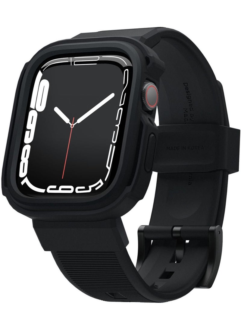 Elago Armor for Apple Watch Series 8/7 (45mm) and Series 6/SE/5/4 (44mm) Case Cover with Band - Black - Image 1