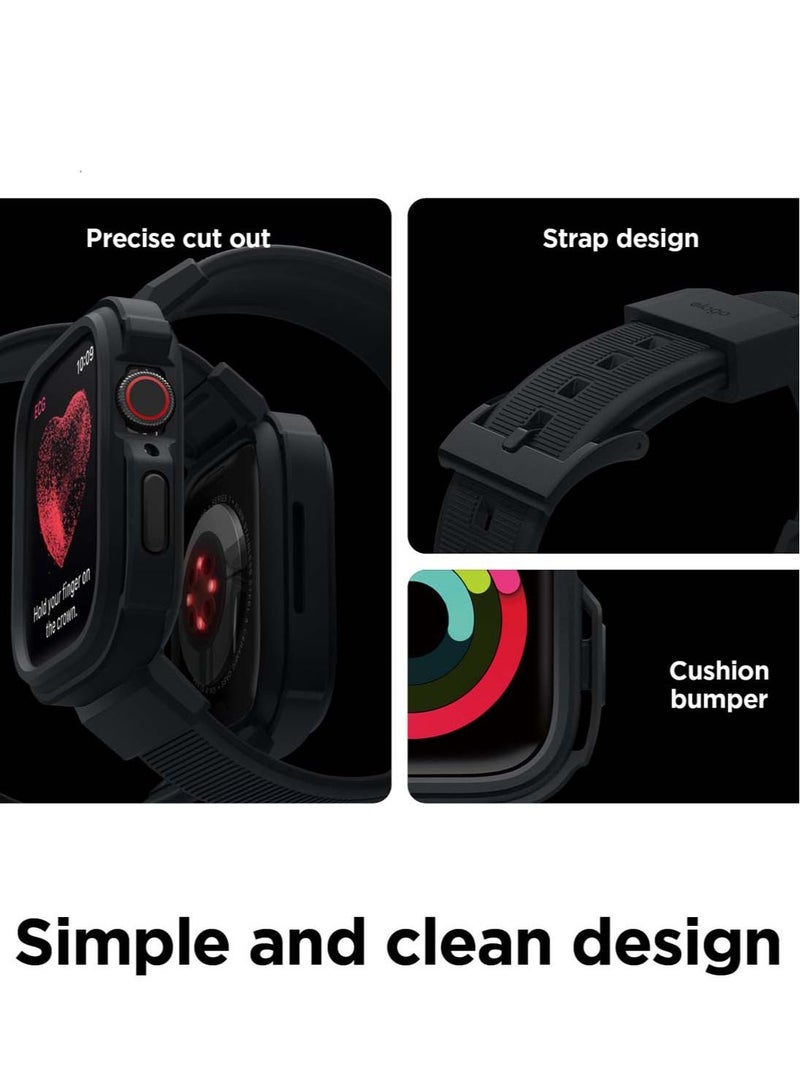 Elago Armor for Apple Watch Series 8/7 (45mm) and Series 6/SE/5/4 (44mm) Case Cover with Band - Black - Image 4