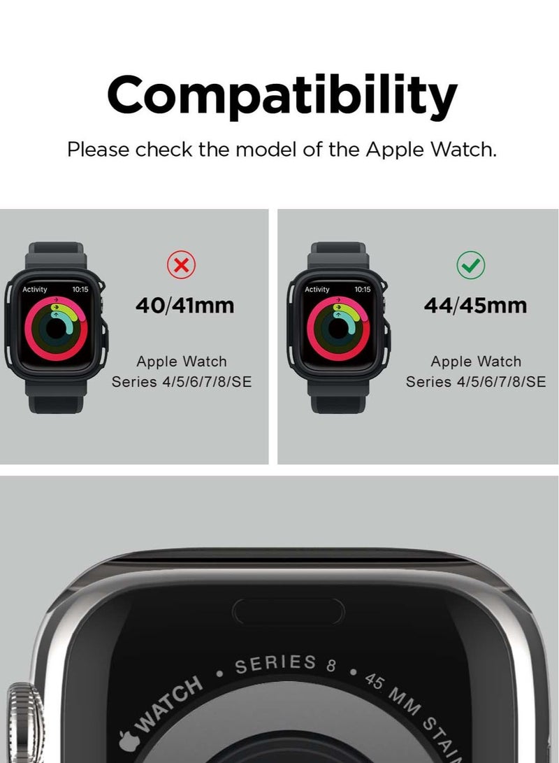 Elago Armor for Apple Watch Series 8/7 (45mm) and Series 6/SE/5/4 (44mm) Case Cover with Band - Black - Image 2