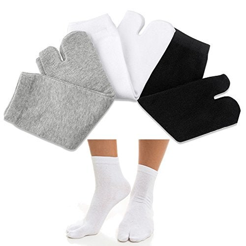 traderplus 3 Pairs V-Shape Splited Toe Tabi Socks，Flip Flop Tabi Socks - Image 2