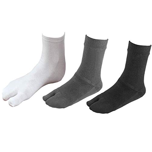 traderplus 3 Pairs V-Shape Splited Toe Tabi Socks，Flip Flop Tabi Socks - Image 1