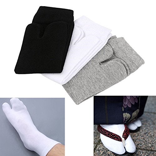 traderplus 3 Pairs V-Shape Splited Toe Tabi Socks，Flip Flop Tabi Socks - Image 4