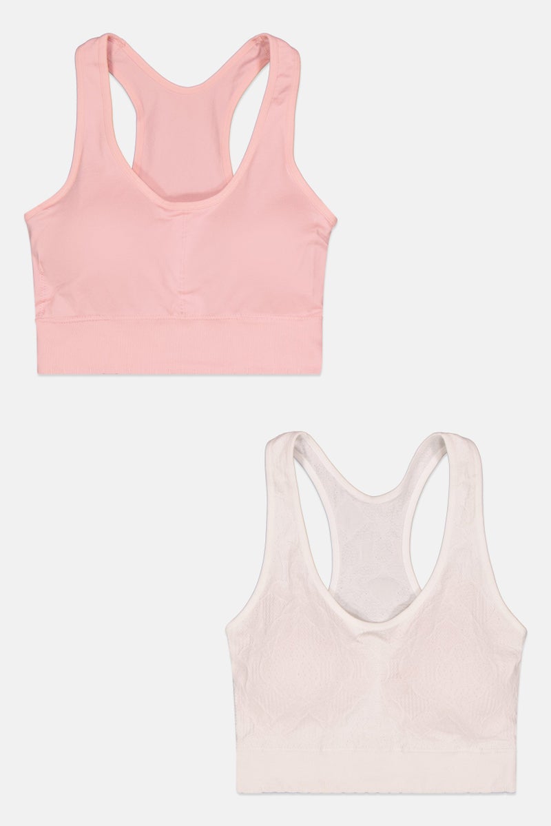 Comfort by Real Women 2 Pieces Brand Logo Lightly Padded Bra, Off White - Image 1