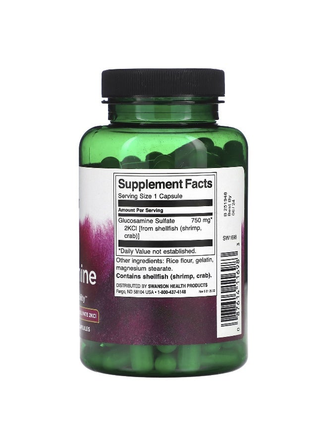 SWANSON Swanson, Mega Glucosamine, 750 mg, 120 Capsules - Image 2