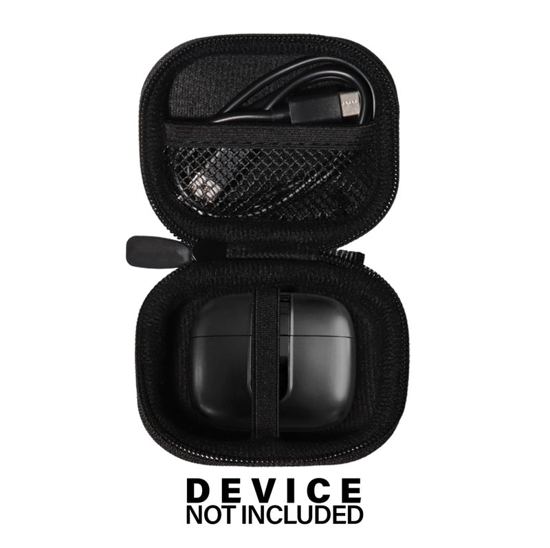 CaseSack Case for TAGRY X08 Bluetooth Headphones True Wireless Earbuds 60H, mesh Pocket for Charge Cable (Black) - Image 3