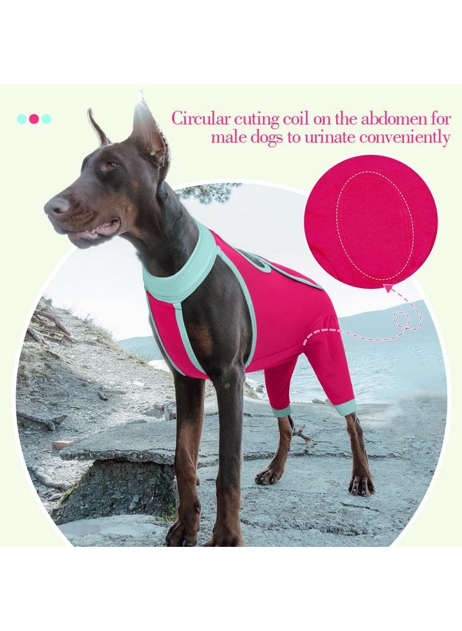 ROZKITCH Dog Surgery Recovery Sleeve Rear Legs, Male Female Pet Prevent Licking Wound Elbow Brace Protector, Dog Recovery Suit Cone Collar Alternative Pants Shirt for Wound Heal Wrap Rosered L - Image 5