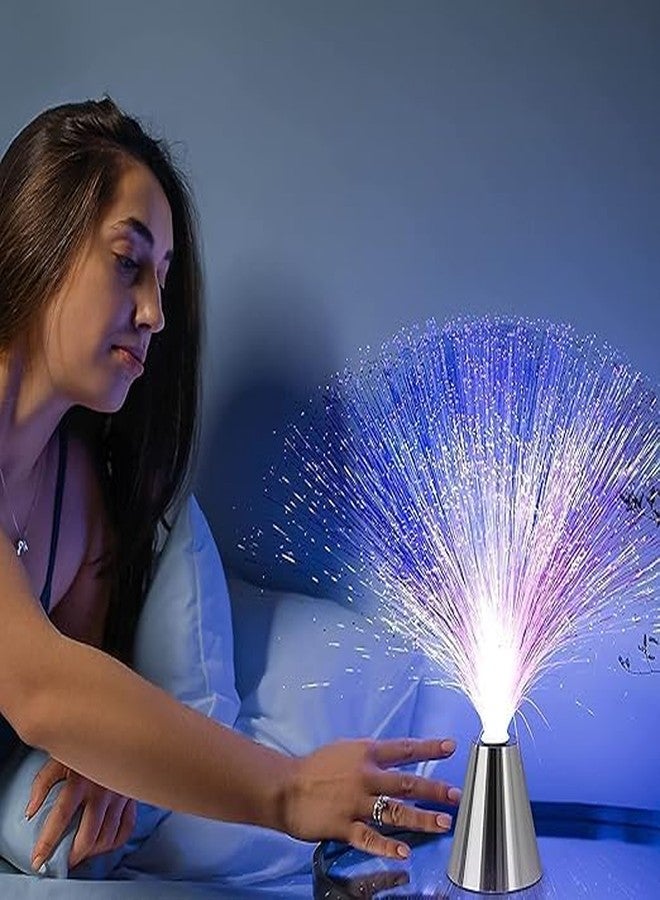 ABUDIT 1 PCS Fiber Optic LAMP Mood Novelty Lamps Lighting Glacier Lite with Color-Changing Crystals Base Fiber Optic Fountain Night Light Calming Lamp Christmas - Image 5